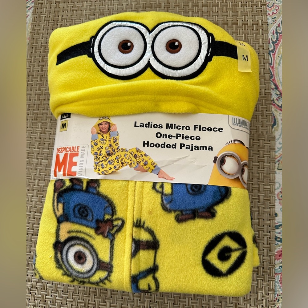 Despicable me ladies micro fleece one-piece hooded pajama.